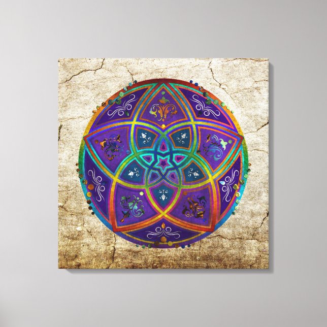 Lienzo Venus Flower of Love fineART Oriental Antique lila (Anverso)