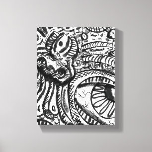 Lienzo Veo negro blanco surrealismo trabajo de línea