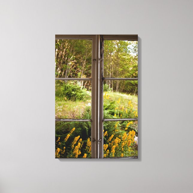 Lienzo Ver a través de la ventana antigua (Anverso)