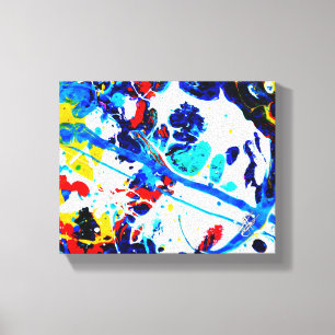 Lienzo Ver Azul Multicolor Abstracto Salpicado