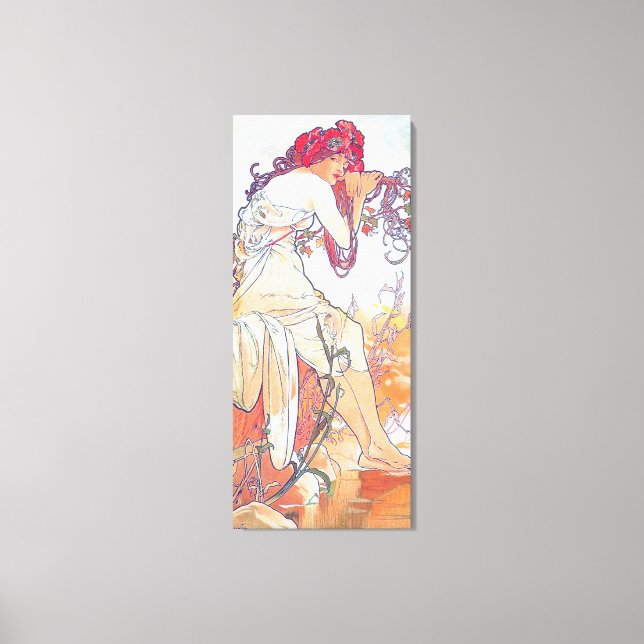 Lienzo Verano (Cuatro Temporadas), Papel Alphonse Mucha (Anverso)