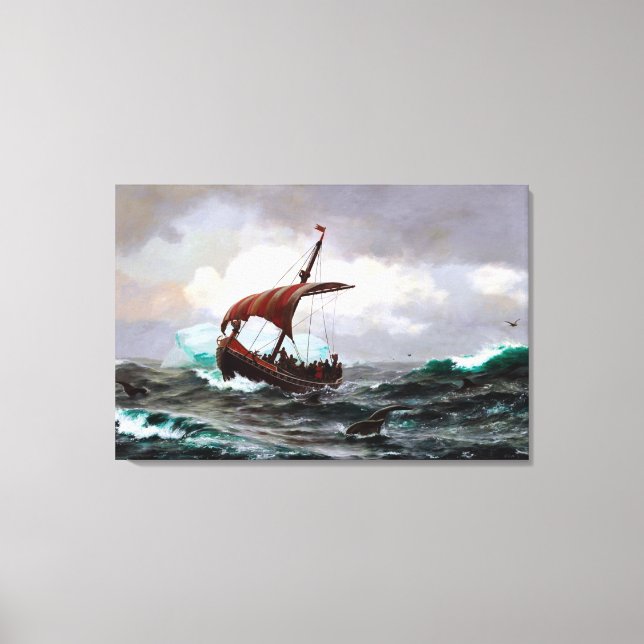 Lienzo Verano en el año Circa 1000 de la costa de Groenla (Anverso)