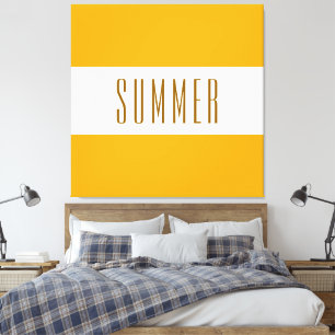 Lienzo VERANO Fun Bright Golden Yellow White Stripes