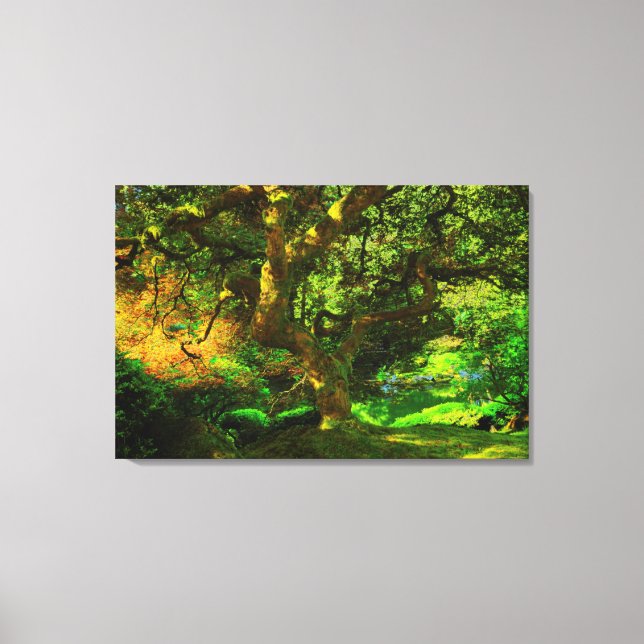 Lienzo Verano, Jardín Japonés de Portland, Portland (Anverso)