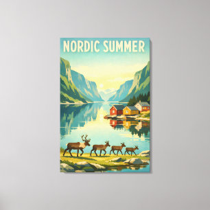 Lienzo Verano Nórdico – Viajes Vintage por Fiordos Escand