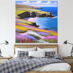 Lienzo Verdant Cliffs y Azure Waves