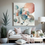 Lienzo Verde azulado Color gris azul beige óxido Rojo Abs<br><div class="desc">Entrar en un mundo en el que la sencillez y la sofisticación se combinan con este estilo vintage de Bauhaus minimalista inspirado en el arte de lienzos envueltos. El diseño encarna el principio Bauhaus de seguir la función, con una estética limpia y geométrica que es a la vez atemporal y...</div>