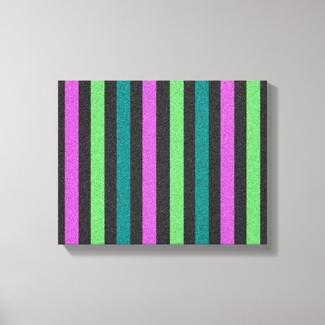 Lienzo Verde azulado, verde animo, Purpurina rosado calie (Anverso)