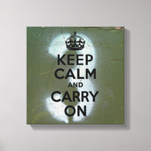 Lienzo Verde oliva y tres, mantener la calma