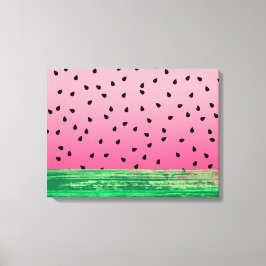 Lienzo Verde rosa de la sandía