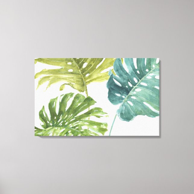 Lienzo Verdes mixtos | Palmeras tropicales (Anverso)