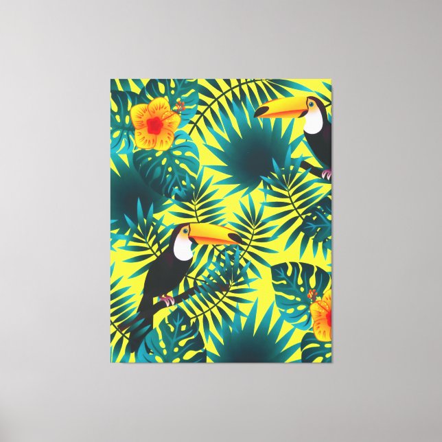 Lienzo Verdor de verano Foliage de selva tropical (Anverso)