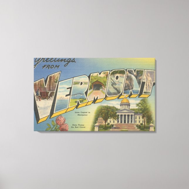 Lienzo Vermont (Capital Estatal/Flor) - (Anverso)