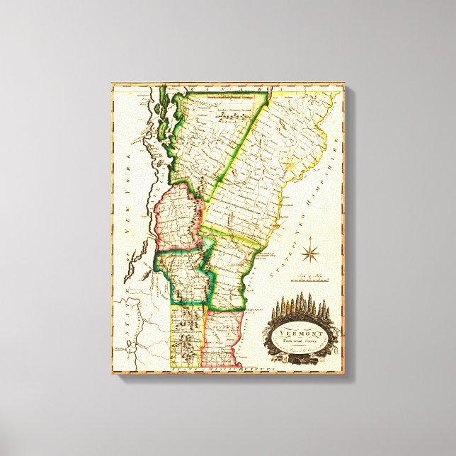 Lienzo VermontPanoramic MapVermont 2 (Anverso)
