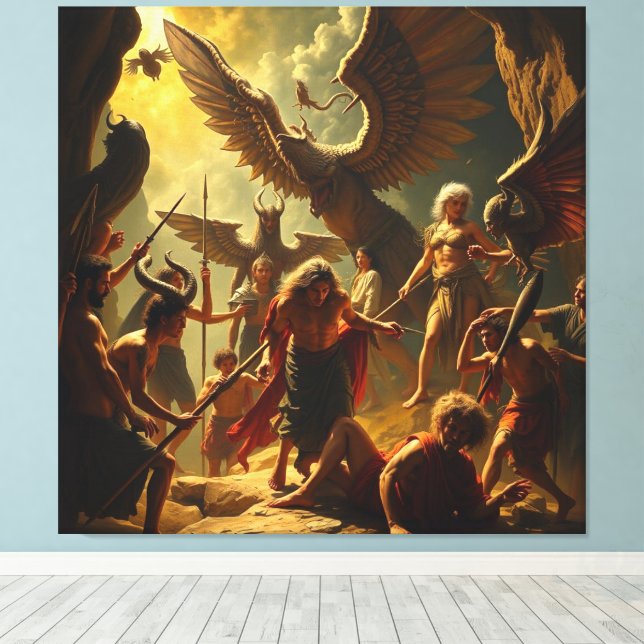 Lienzo  „Versammlung der uralten Götter“   (Insitu (piso de madera))