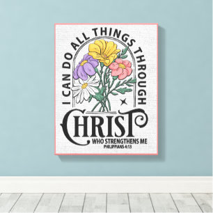 Lienzo Verso de la Biblia Cristiana inspiradora