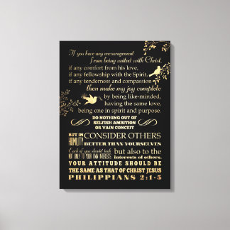 Lienzo Verso de la Biblia Escritural - Filipinas 2: 1-5