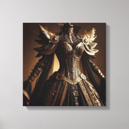 Lienzo Vestíbulo de Emperatriz Negro y Oro de Steampunk V