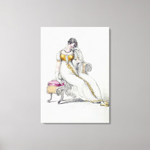 Lienzo Vestido nocturno o vestido boda, plato de moda de