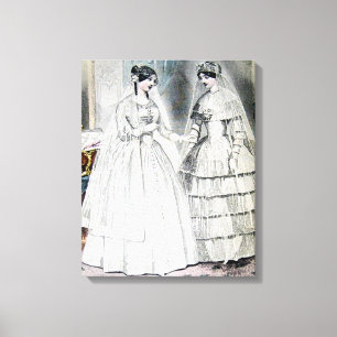 Lienzo Vestidos Bodas blancos antiguos