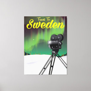 Lienzo Viaja a Suecia Auroras boreales Póster de cámara.