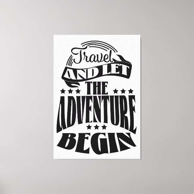 Lienzo Viaja y deja que la aventura comience (Anverso)