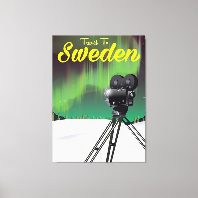 Lienzo Viajar al poster de cámara de las auroras boreales (Anverso)