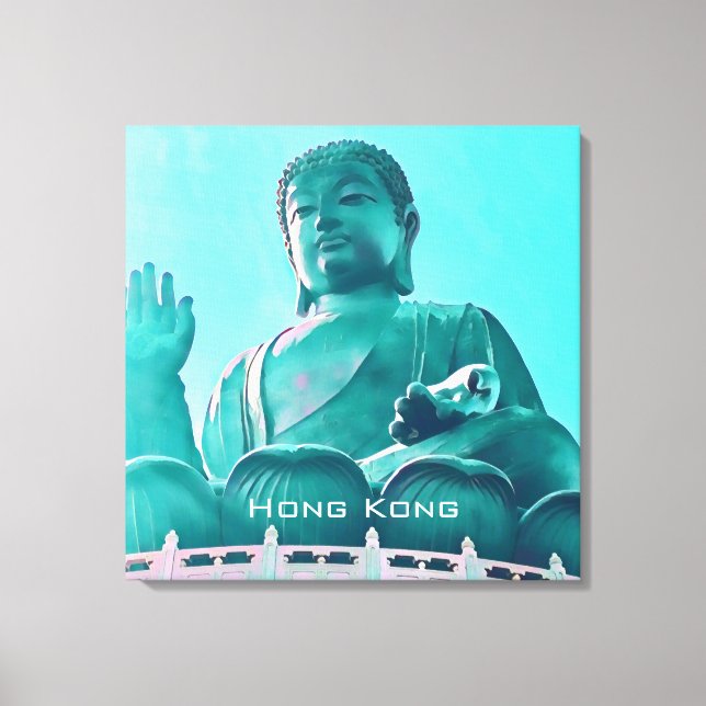 Lienzo Viaje a la isla del Gran Buda de Hong Kong (Anverso)