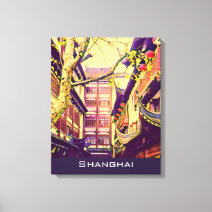 Lienzo Viaje antiguo en Shanghai Jardín Yu Yuan