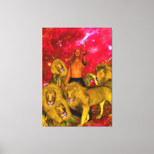 Lienzo Viaje de leones