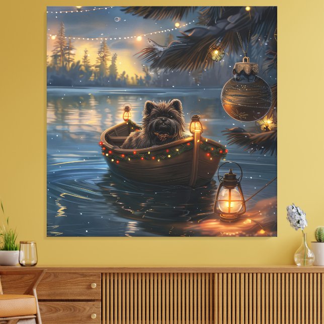 Lienzo Viaje de los Navidades festivos Affenpinscher (Insitu (Sala de estar))