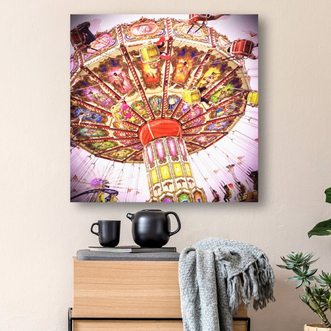 Lienzo Viaje de swing del carnaval cielo rosa retro de fo (Subido por el creador)