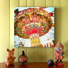 Lienzo Viaje de swing del carnaval foto cielo azul retro