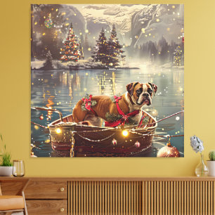 Lienzo Viaje Festivo de Navidad de Boxer