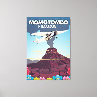 Lienzo Viaje impreso en volcán Momotombo Nicaragua.
