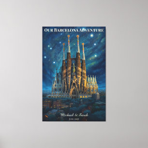 Lienzo Viaje personalizado de Barcelona Sagrada Familia
