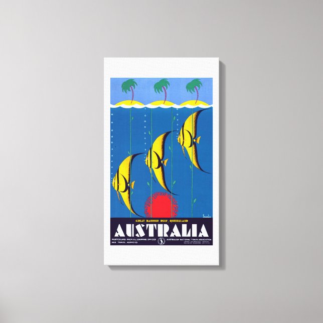 Lienzo Viaje por la Gran Barrera de Arrecifes de Australi (Anverso)