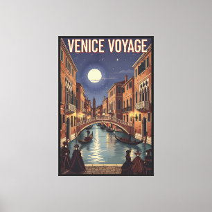 Lienzo Viaje Retro de Venecia