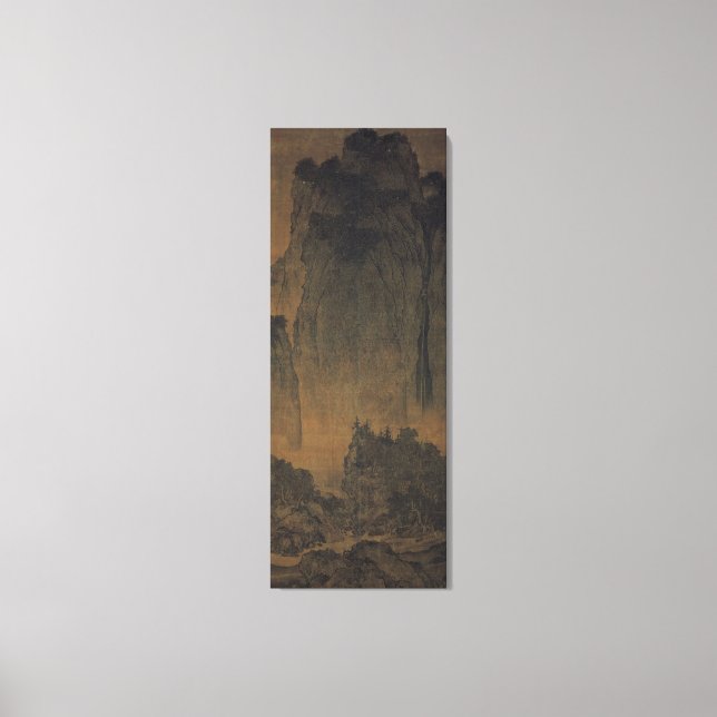 Lienzo Viajeros en medio de montañas y calles / (Anverso)