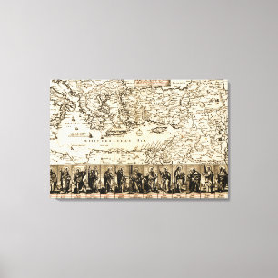 Lienzo Viajes del mapa de PaulPanoramic del apóstol