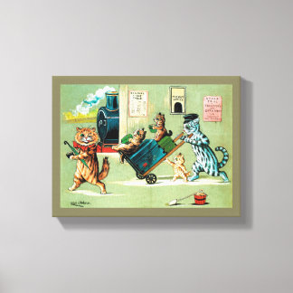 Lienzo Viajes en tren de la familia de gatos, Louis Wain