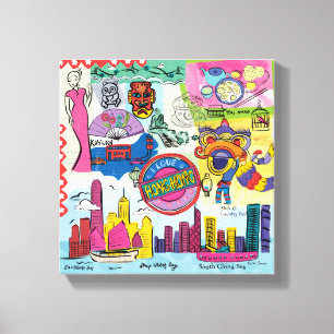 Lienzo Viajes globales - Hong Kong