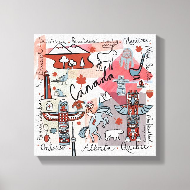 Lienzo Viajes mundiales - Canadá (Anverso)