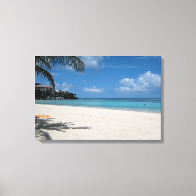 Lienzo Viajes por Guam: Playa Tropical (Anverso)