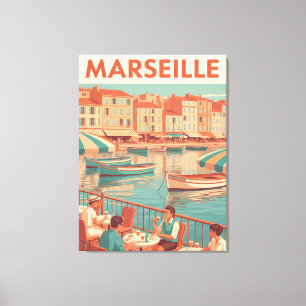 Lienzo Viajes Retro Marsella : Riviera Francesa