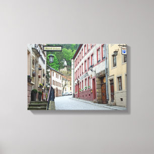 Lienzo Vianden, escena callejera de Luxemburgo