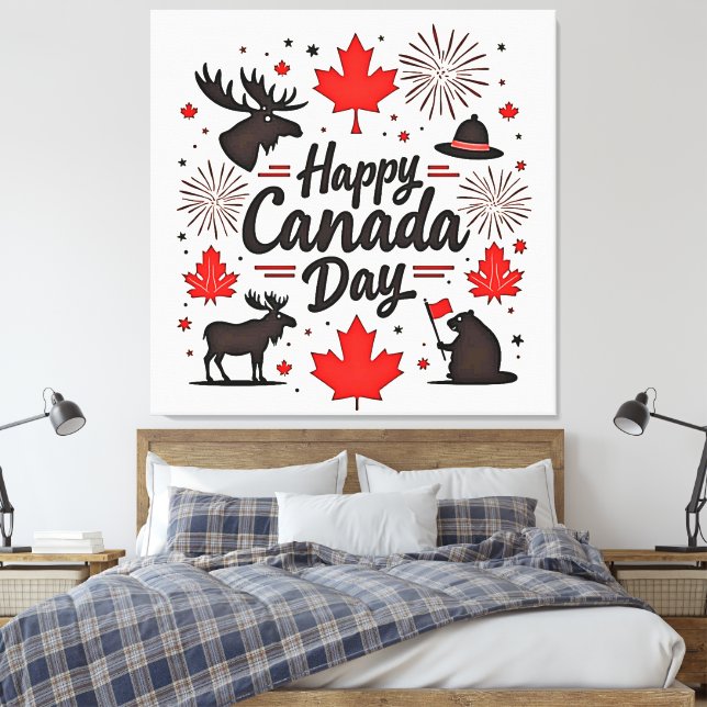 Lienzo Vibes de diversión del Día de Canadá (Insitu(Dormitorio))