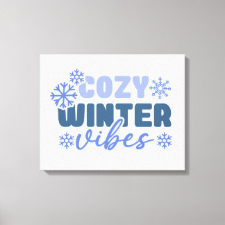 Lienzo Vibes de invierno acogedoras - Tipografía de copo