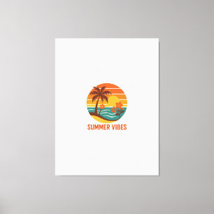 Lienzo Vibes de verano - Diseño brillante, tropical y div