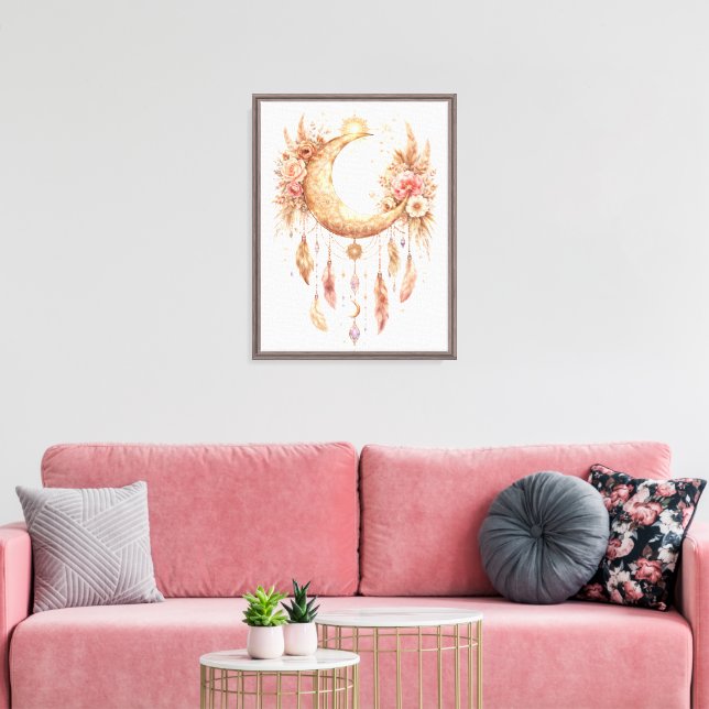 Lienzo Vibra Mística de Luna Boho (Insitu (Sala de estar))